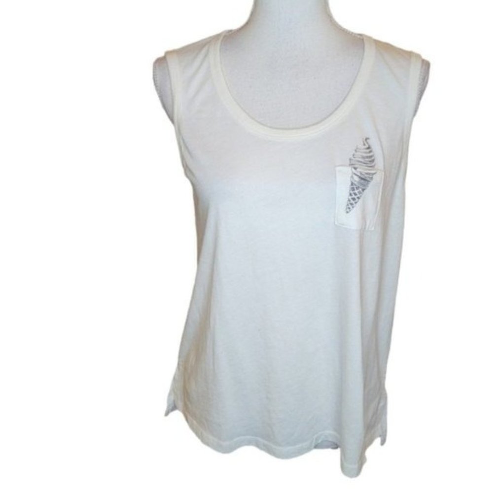 Hello Nite Soft Serve Ice Cream Tank Top In Zinc White Size Small